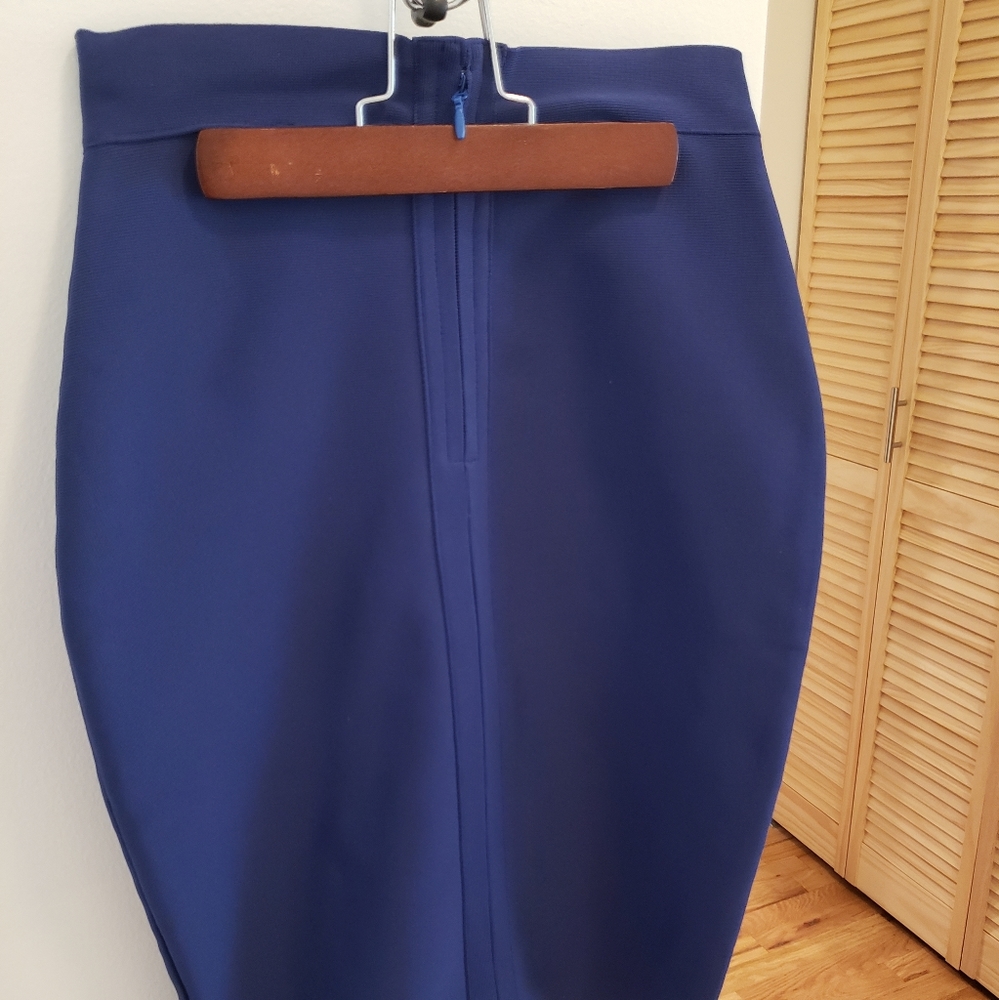 Blue pencil skirt